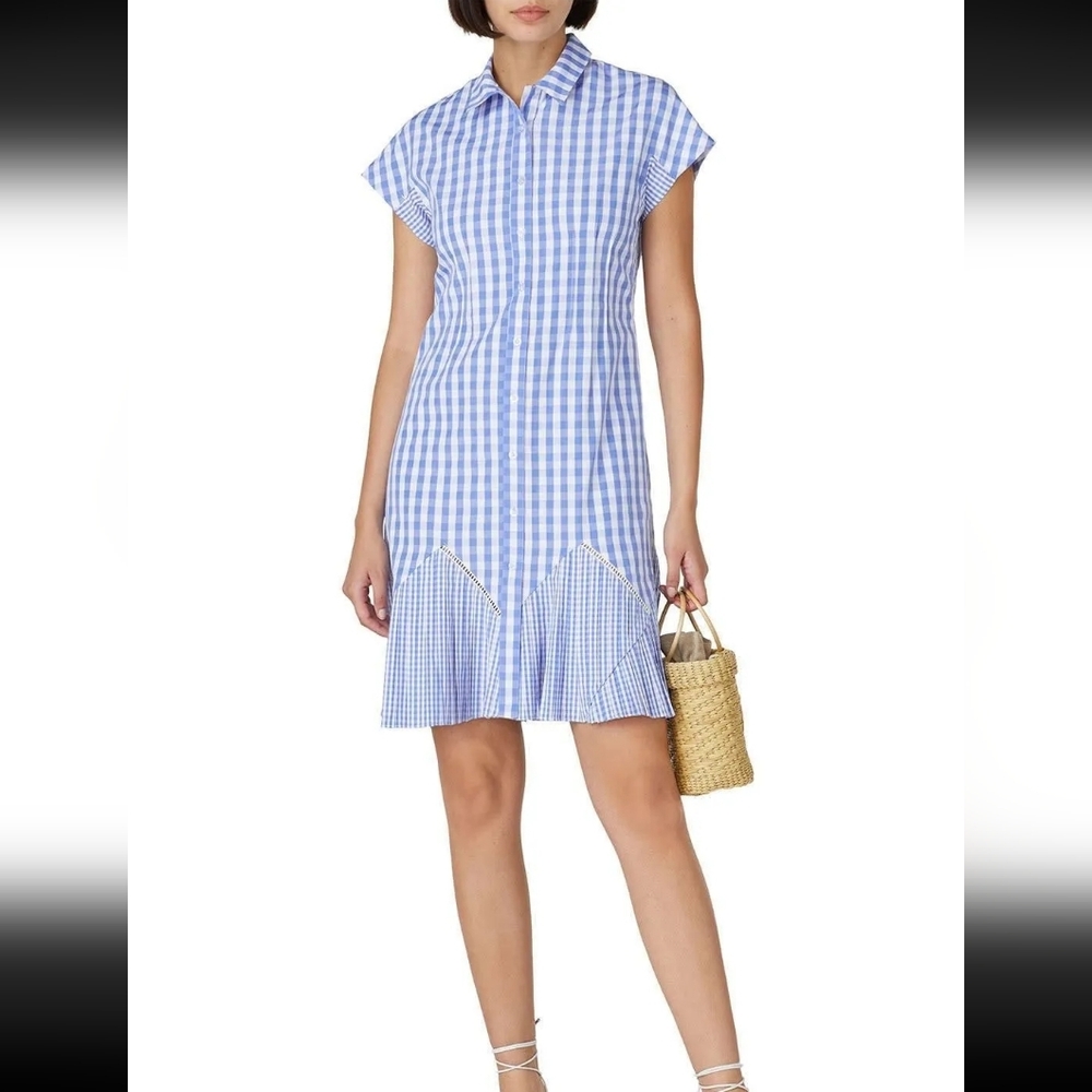 Thakoon Collective Casual Blue Gingham summer/Spring‎ Dress Size 6